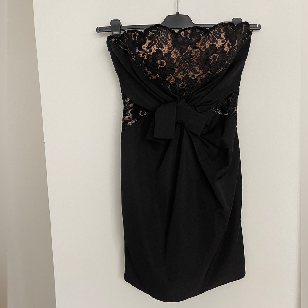 Robert Rodriguez Strapless Lace detail dress